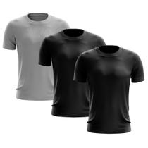 Kit 3 Camisetas Masculina Manga Curta Dry Básica Lisa Proteção Solar UV Térmica Blusa Academia