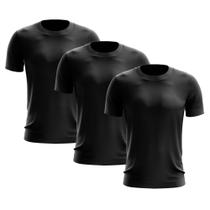 Kit 3 Camisetas Masculina Manga Curta Dry Básica Lisa Proteção Solar UV Térmica Blusa Academia