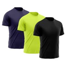 Kit 3 Camisetas Masculina Manga Curta Good Look Dry Fit Proteção Solar UV Fitness Academia Treino Camisa Confortável