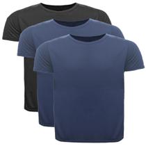 Kit 3 Camisetas Masculina Plus Size Sport Manga Curta Lisa