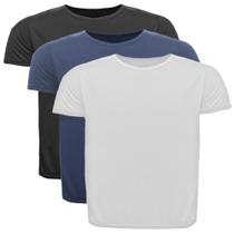 Kit 3 Camisetas Masculina Plus Size Sport Manga Curta Lisa