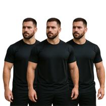 Kit 3 Camisetas Masculina Poliéster Seca Rápido Não Amassa