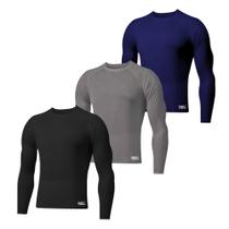 Kit 3 Camisetas Masculina Proteção Uv Dry Fit Manga Longa - MXC BRASIL