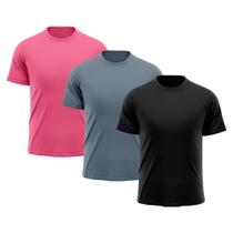 Kit 3 Camisetas Masculina Raglan Dry Fit Proteção Solar UV