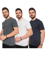 Kit 3 Camisetas Masculinas 100% Algodão Linha Premium linha Comfort Anti Bolinha Kit 3 Camisetas Masculinas 100% Algodão Linha Premium linha Comfort Anti Bolinha