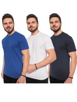 Kit 3 Camisetas Masculinas 100% Algodão Linha Premium linha Comfort Anti Bolinha