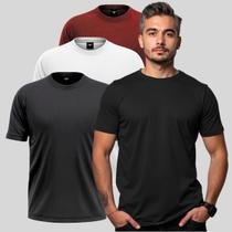 Kit 3 Camisetas Masculinas Básica Lisa 100% Algodão Gola Redonda Manga Curta