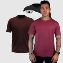 Kit 3 Camisetas Masculinas Básica Lisa 100% Algodão Gola Redonda Manga Curta