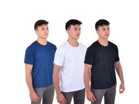 Kit 3 camisetas masculinas básicas algodão
