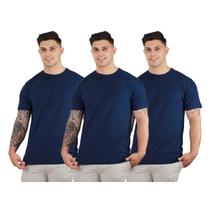 Kit 3 Camisetas Masculinas Básicas Algodão Premium TRV