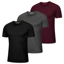 Kit 3 Camisetas Masculinas Dry Fit Academia Anti Suor Basica Lisa Corrida