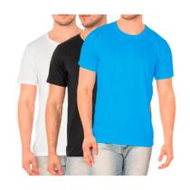 Kit 3 Camisetas Masculinas Lisas Algodão Conforto Dia a Dia