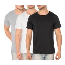 Kit 3 Camisetas Masculinas Lisas Algodão Conforto Dia a Dia