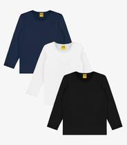 Kit 3 Camisetas Menina Manga Longa Térmicas Rovi Kids Sortidas Kit 3 Camisetas Menina Manga Longa Térmicas Rovi Kids Sortidas