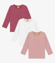 Kit 3 Camisetas Menina Manga Longa Térmicas Rovi Kids Sortidas Kit 3 Camisetas Menina Manga Longa Térmicas Rovi Kids Sortidas