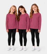 Kit 3 Camisetas Menina Manga Longa Térmicas Rovi Kids Vermelho Kit 3 Camisetas Menina Manga Longa Térmicas Rovi Kids Vermelho