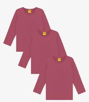 Kit 3 Camisetas Menina Manga Longa Térmicas Rovi Kids Vermelho Kit 3 Camisetas Menina Manga Longa Térmicas Rovi Kids Vermelho