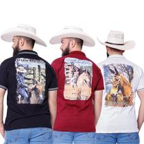 Kit 3 Camisetas Muladeiros Masculinas Country Gola Polo