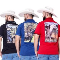 Kit 3 Camisetas Muladeiros Masculinas Country Gola Polo