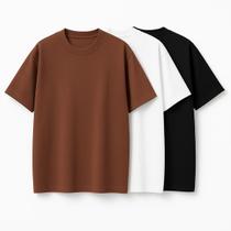 Kit 3 Camisetas Oversized Unissex Algodão StreetWear Camisa Básica Casual Para Academia Treino