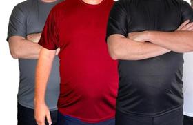 Kit 3 Camisetas PLUS SIZE masculina, básica. Uso Casual e esportivo.