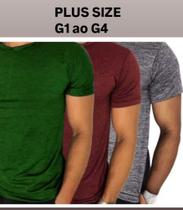 Kit 3 Camisetas PLUS SIZE mescla masculina. Uso casual e esportivo.