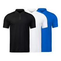 Kit 3 Camisetas Polo Masculina Tecido Piquet Grande