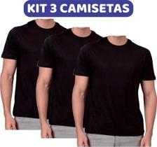 Kit 3 Camisetas Pretas Malha Fria PV