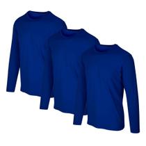 Kit 3 Camisetas Proteção Solar Permanente UV50+ Tecido Gelado Slim Fitness