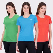 Kit 3 Camisetas Rainha Feminina Azul e Verde e Vermelha