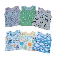 Kit 3 Camisetas Regata Bebê Menina Menino 100% Algodão Estampado