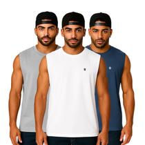 Kit 3 Camisetas. Regata Oversized Masculina Streetwear Treino 100 Algodao Premium