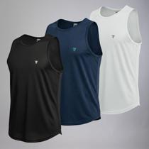 Kit 3 Camisetas Regatas Masculina Lisa Básica Academia Verão