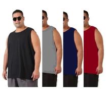 Kit 3 CAMISETAS REGATAS PLUS SIZE Masculinas Lisas 100% Algodão Kit 3 CAMISETAS REGATAS PLUS SIZE Masculinas Lisas 100% Algodão
