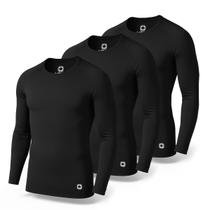 Kit 3 Camisetas Térmicas Masculina Segunda Pele Camisa Uv50+