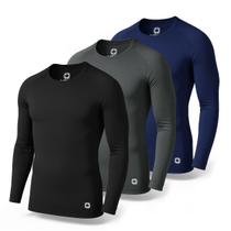 Kit 3 Camisetas Térmicas Masculina Segunda Pele Camisa Uv50+