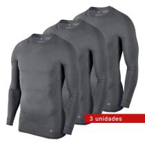Kit 3 Camisetas Térmicas Masculina Segunda Pele Camisa Uv50+