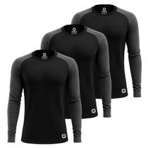 Kit 3 Camisetas Térmicas Masculina Segunda Pele Uv50+