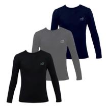 Kit 3 Camisetas Térmicas Masculina Uv Segunda Pele Proteção