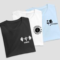 kit 3 Camisetas Tshirt Feminina Algodão100% Academia Treino Larga Streetwear Barra Fitnes Exercício Funcional M