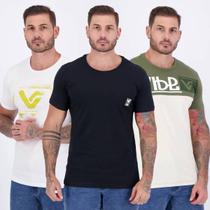 Kit 3 Camisetas Vibe Verde Branca e Preta