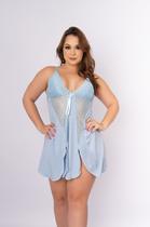 Kit 3 Camisola Renda Plus Size Tamanho Especial Abertura Soltinha Curta