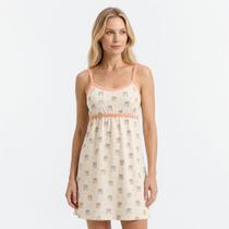 Kit 3 Camisolas Alcinha Feminina Estampadas em Algodão Leve - Kit 3 Camisolas Alcinha Feminina Estampadas em Algodão Leve -