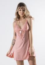 Kit 3 Camisolas Liganete WLS Modas Feminina Lisa Com Renda Sem Bojo Fendas Laterais