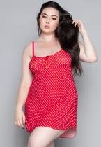 Kit 3 Camisolas Plus Size Vekyo Liganete Estampada Poá Roupa de Dormir