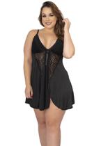 Kit 3 Camisolas Renda Plus Size Abertura Soltinha Curta