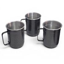 Kit 3 Caneca Chopp 550ml Cerveja Vinho Alumínio Borda Polida