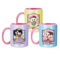 Kit 3 Caneca Turma da Mônica Magali Milena e Mônica Princesa