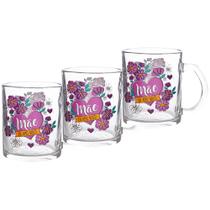 Kit 3 Canecas Dia das Mães Com Frase Eu Amo Você! 320ml