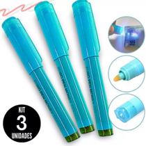 kit 3 Caneta Identificadora De Notas Dinheiro Falsas money